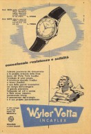 # WYLER VETTA INCAFLEX OROLOGI HORLOGERIE 1950 Italy Advert Publicitè Reklame Orologio Montre Uhr Reloj Relojo Watch - Werbeuhren