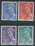 1942 FRANCIA MERCURIO 4 VALORI MH * - EDF147 - 1938-42 Mercure