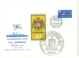 DEUTSCHLAND  BRD - 1959 T.S. BREMEN °° - Enveloppes - Oblitérées