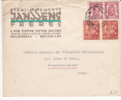 BELGIUM USED COVER 1948 COB 711 &762 VILVORDE VERS STRASBOURG - 1948 Export