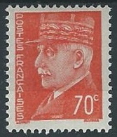 1941-42 FRANCIA MARESCIALLO PETAIN 70 CENT MH * - EDF149 - 1941-42 Pétain