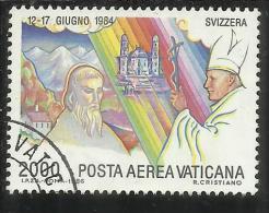 VATICANO VATIKAN VATICAN 1986 POSTA AEREA AIR MAIL VIAGGI DEL PAPA GIOVANNI PAOLO II POPE'S TRAVELS LIRE 2000 USATO USED - Posta Aerea
