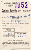 VP1229 - Ets Des Grands Thermes - LA  BOURBOULE  - Carte De Buvette - Andere & Zonder Classificatie