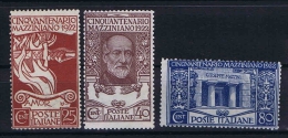 Italy:  1922  Sa  128-130 , Mi 157-159  Not Used (*) S.g. - Neufs