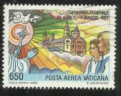 VATICANO VATIKAN VATICAN 1988 POSTA AEREA AIR MAIL VIAGGI DEL PAPA GIOVANNI PAOLO II POPE´S TRAVELS LIRE 650 USATO USED - Poste Aérienne