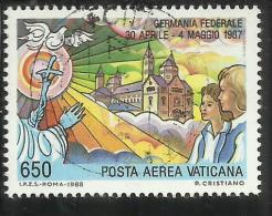 VATICANO VATIKAN VATICAN 1988 POSTA AEREA AIR MAIL VIAGGI DEL PAPA GIOVANNI PAOLO II POPE´S TRAVELS LIRE 650 USATO USED - Poste Aérienne