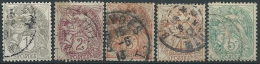 1900 FRANCIA USATO ALLEGORIA BLANC 5 VALORI - EDF161 - 1900-29 Blanc