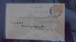 Malay Malaysia Cover With Tiger Stamp 1923 / Taiping Postmark / 02 Images - Federated Malay States