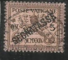 VATICANO VATIKAN VATICAN 1931 SEGNATASSE TAXES DUE TASSE CONCILIAZIONE SOPRASTAMPATO CENT. 5 USATO USED - Taxes