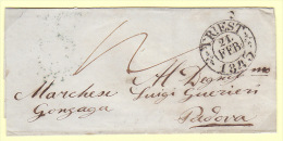 Austria Österreich Triest Trieste 1843 Faltbrief Entire Letter To Padova Italy (j64) - ...-1850 Préphilatélie