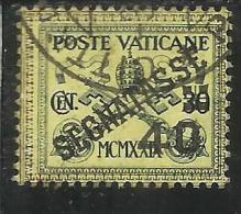 VATICANO VATIKAN VATICAN 1931 SEGNATASSE TAXES DUE TASSE CONCILIAZIONE SOPRASTAMPATO CENT. 40 SU 30 C. USATO USED - Strafport