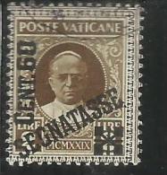 VATICANO VATIKAN VATICAN 1931 SEGNATASSE TAXES DUE TASSE CONCILIAZIONE SOPRASTAMPATO CENT. 60 SU LIRE 2 USATO USED - Segnatasse