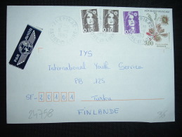 LETTRE PAR AVION POUR LA FINLANDE TP ROSSOLIS 3,00F + BRIAT 0,50F + 0,10F X2 OBL. 9-11-1993 EPINAC(71) - Briefe U. Dokumente