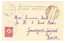 AK Hafen Rhodes Nach Konia E.F. 20 Paras Rot Mi#88 - Cartas & Documentos