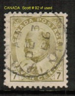 CANADA    Scott  # 92 VF USED - Oblitérés