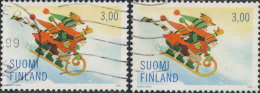 Finlande  1998. ~ YT 1424 Par 2 - Enfants Et Chien / Luge - Oblitérés