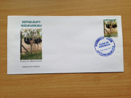 Madagascar Madagaskar 2004 FDC Enveloppe 1er Jour Faune Morondova Autruche Lémurien Lemur Bird Oiseau Vogel Fauna - Madagaskar (1960-...)