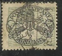 VATICANO VATIKAN VATICAN 1945 SEGNATASSE TAXES DUE TASSE TRIREGNO E CHIAVI DECUSSATE LIRE 2 USATO USED - Postage Due