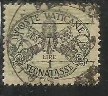 VATICANO VATIKAN VATICAN 1945 SEGNATASSE TAXES DUE TASSE TRIREGNO E CHIAVI DECUSSATE LIRE 2 USATO USED - Portomarken