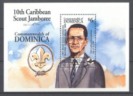 Dominica - 1995 Scouts Overprints Block (2) MNH__(TH-11660) - Dominica (1978-...)