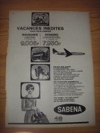 Reclame Uit Oud Tijdschrift 1963 - Sabena Airlines - 40 Ans D'expérience Aviation - Pubblicità