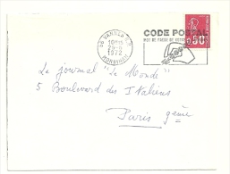 MORBIHAN - Dépt N° 56 = VANNES RP 1972 =  FLAMME à DROITE =  SECAP Illustrée ' CODE POSTAL / Mot Passe' - Zipcode