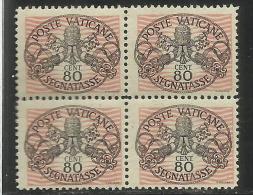 VATICANO VATIKAN VATICAN 1946 SEGNATASSE TAXES DUE TASSE TRIREGNO E CHIAVI DECUSSATE CENT. 80 LINEE PIù GRANDI MNH - Portomarken