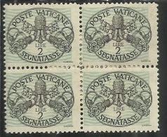 VATICANO VATIKAN VATICAN 1946 SEGNATASSE TAXES DUE TASSE TRIREGNO E CHIAVI DECUSSATE LIRE 2 LINEE PIù GRANDI MNH - Portomarken