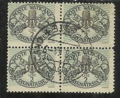 VATICANO VATIKAN VATICAN 1946 SEGNATASSE TAXES DUE TASSE TRIREGNO E CHIAVI DECUSSATE LIRE 2 LINEE PIù GRANDI USED - Postage Due