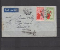 Madagascar - Pa N° 1 Et 6 Obli.S/Lettre Entière Voyagée Par Avion Pour Paris  - 1936 - Lettres & Documents