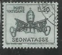 VATICANO VATIKAN VATICAN 1968 SEGNATASSE TAXES DUE TASSE TRIREGNO E CHIAVI DECUSSATE LIRE 20 USATO USED - Segnatasse