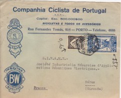 PORTO  -  PORTUGAL  - Lettre Publicitaire Pladues De Cycles  De 1931 Pour  NERAC France  ...superbe - Postmark Collection