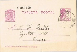 9697. Entero Postal TONA (barcelona) 1935. Republica - 1931-....