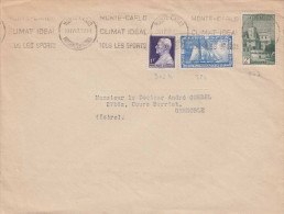 MONACO 1949 - 3 Fach Frankierung Auf Brief Nach Grenoble - Lettres & Documents