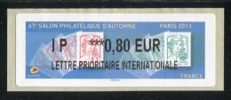 Timbre** De Distributeur De 2013 "IP 0,80 € -LETTRE PRIORITAIRE INT - Salon Philatélique D´Automne - Paris 2013" - 2010-... Viñetas De Franqueo Illustradas