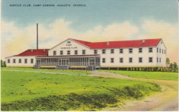 Augusta Georgia, Camp Gordon Service Club, Military Base, C1930s/40s Vintage Linen Postcard - Augusta