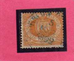 SAN MARINO 1877 - 1890 STEMMA COAT OF ARMS ARMOIRIES CENT. 5 USATO USED - Usati