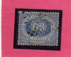 SAN MARINO 1877 1890 STEMMA COAT OF ARMS ARMOIRIES CENT. 10 C. OLTREMARE USATO USED OBLITERE' BEN CENTRATO - Used Stamps