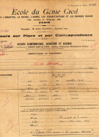 Ecole Du Génie Civil Industrie, Marine, Armée, Administration Grand écoles Paris-cours Par Correspondance-devoir  20/20 - Diplômes & Bulletins Scolaires