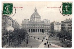 CP, 41, SAINT-ETIENNE, Place De L'Hôtel De Ville, Voyagé En 1907 - Saint Etienne