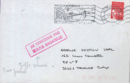 Lettre 47 Marmande 1-3 2000flamme =o "...Vallée De La Garonne..." Griffe Privée Rouge "Ne Concerne Pas M.S.P.B Bagatelle - Lettres & Documents