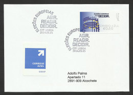 Portugal 2014 ATM Timbres Distributeur FDC Prior Voyagé  Élections Parlement Européen European Parliament Europa - Europese Instellingen