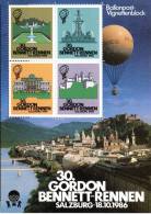 30th Gordon Bennett Cup Salzburg 18.10.1986 Austria Label-Sheet Ballonpost Hot Air Balloon Poster Sheet Cinderella - Ballonpost