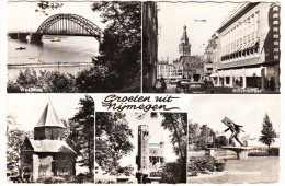 Nijmegen - Multiview : Jan Van Hoof Monument, Burchtstraat, Waalbrug Etc.  - Gelderland, Nederland - Nijmegen