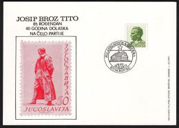 Yugoslavia 1977, Illustrated Card "Josip Broz Tito" W./ Special Postmark "Kumrovec", Ref.bbzg - Lettres & Documents