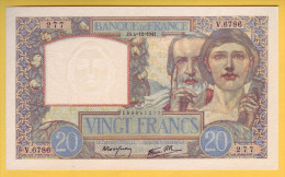 BILLET FRANCAIS - 20 Francs Science Et Travail 4.12.1941 SUP - 20 F 1939-1942 ''Science Et Travail''