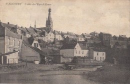 CPA WALCOURT-  HEURE RIVER BANKS, HOUSES, BRIDGE - Walcourt