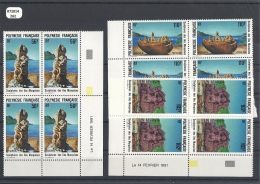 POLYNESIE 1991 - YT N° 386/388 NEUF SANS CHARNIERE ** (MNH) GOMME D'ORIGINE LUXE COIN DATE - Neufs