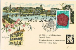 9707. Tarjeta BASEL (suisse) 1983. Gruss Basel - Briefe U. Dokumente
