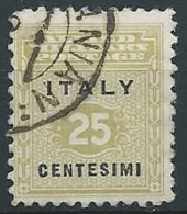 1943 OCCUPAZIONE ANGLO AMERICANA SICILIA USATO 25 CENT - ED590-9 - Britisch-am. Bes.: Sizilien